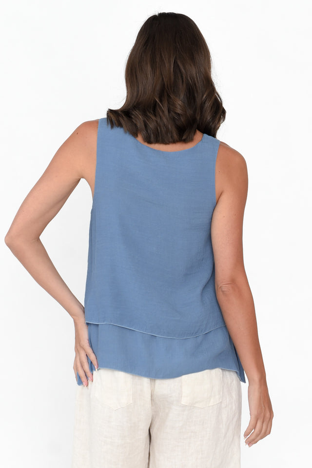 Alethia Steel Cotton Blend Layered Tank