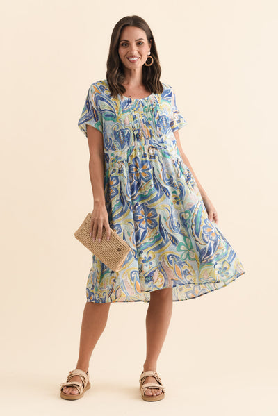 Alysse Blue Bloom Pocket Dress