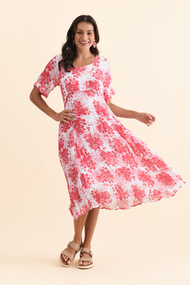 Amberley Red Garden Cotton Blend Dress,Brunette model,alt text|model:Brontie image 7