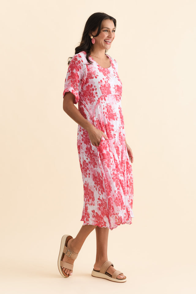 Amberley Red Garden Cotton Blend Dress,Brunette model,alt text|model:Brontie image 4