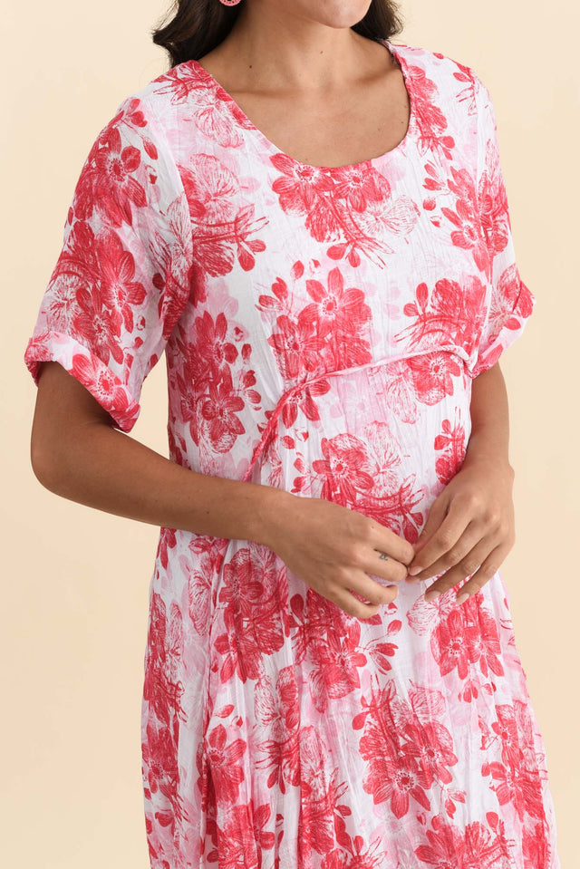 Amberley Red Garden Cotton Blend Dress,Brunette model,alt text|model:Brontie image 6