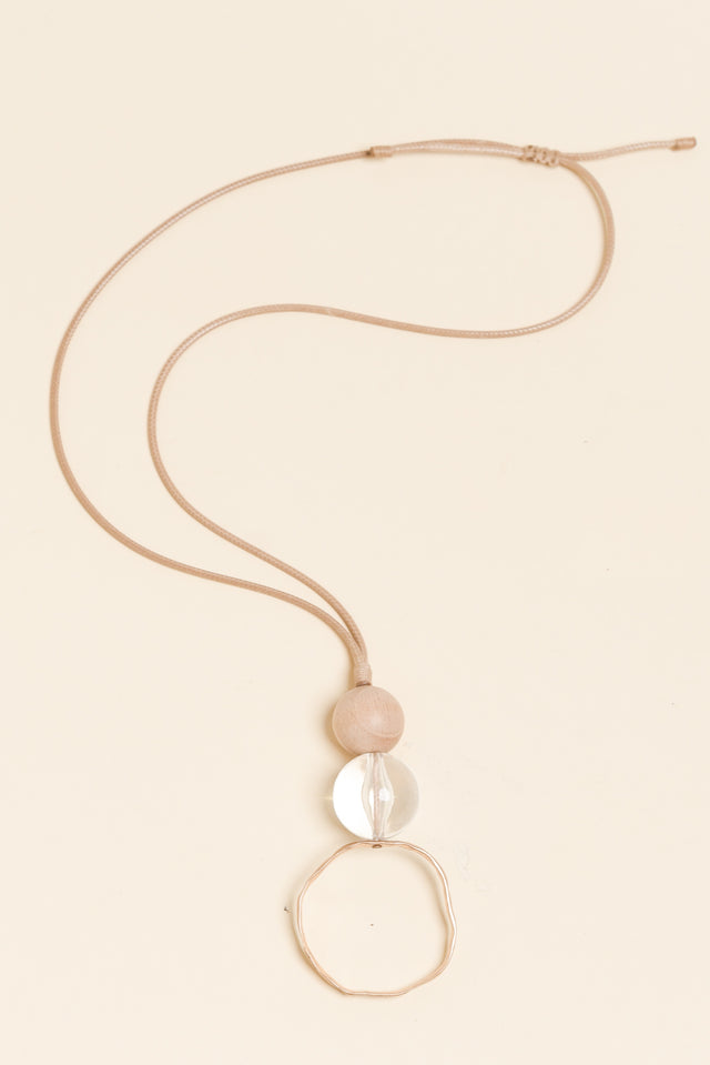 Ambra Natural Beaded Pendant Necklace