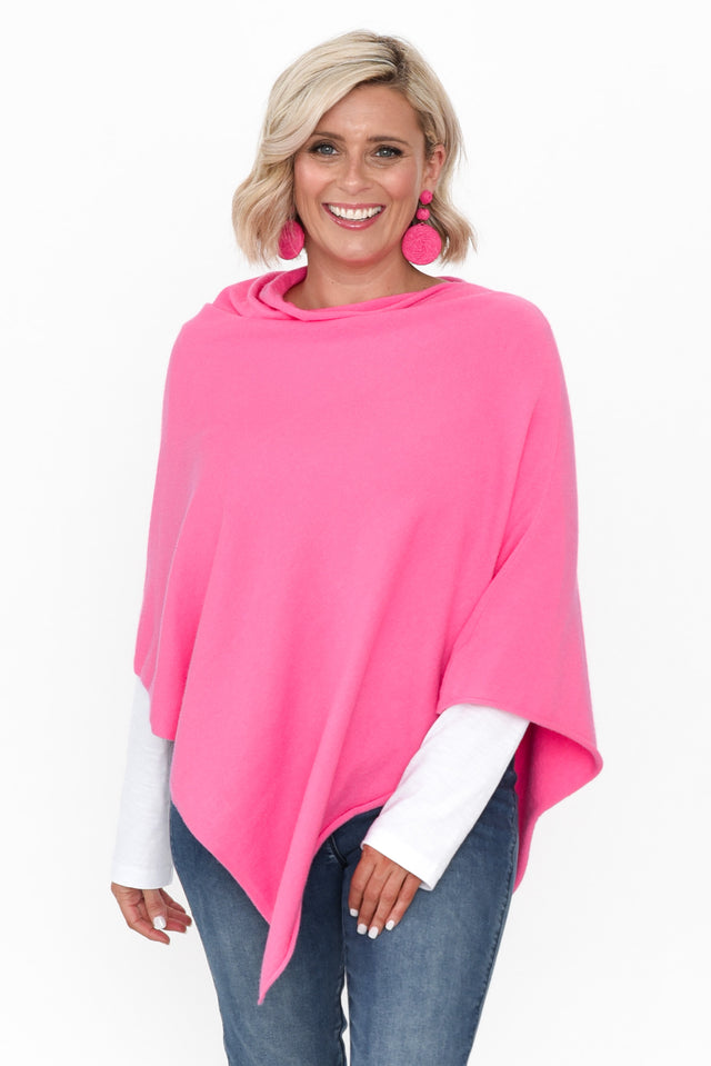 Amy Fuchsia Wool Blend Poncho,alt text|model:Brooke image 10