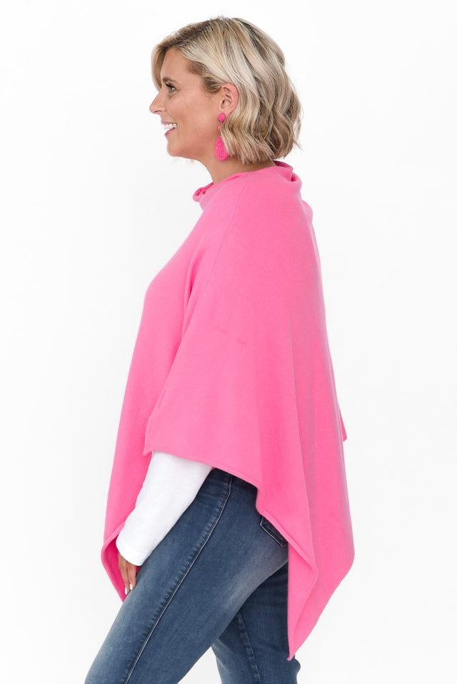 Amy Fuchsia Wool Blend Poncho,alt text|model:Brooke image 12