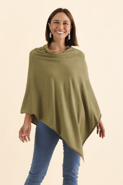 Amy Green Wool Blend Poncho