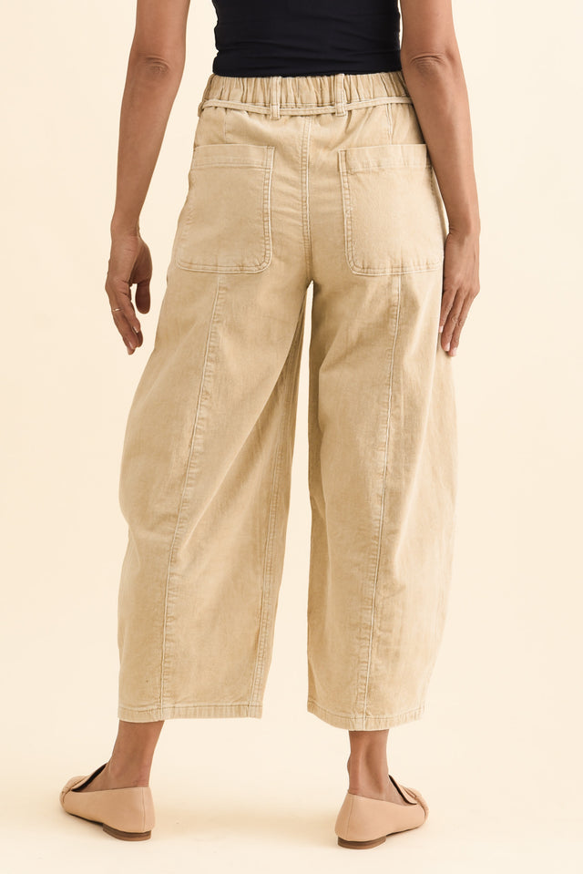 Angela Tan Wide Leg Corduroy Pants,Brunette model,alt text|model:Cara image 6