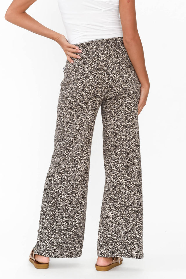 Angelica Brown Abstract Cotton Shirred Pants image 6
