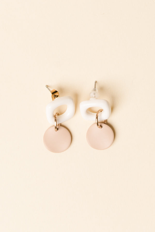 Angie White Drop Earrings