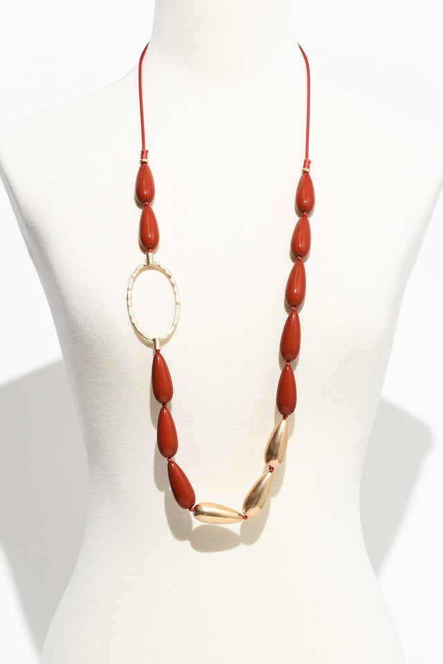 Anja Red Beaded Necklace