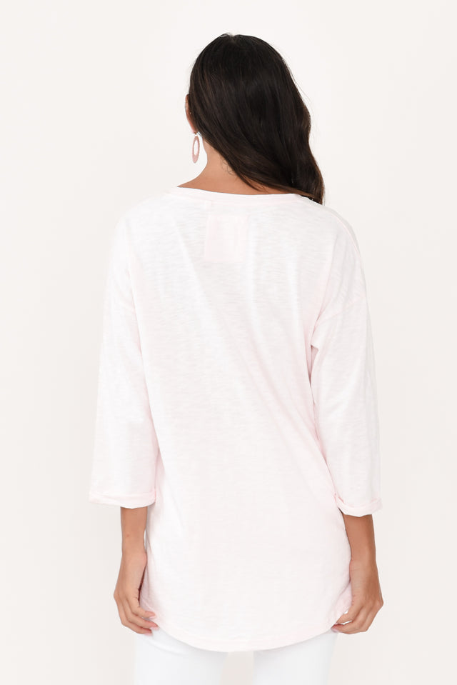 Annie Pink Cotton Top,Brunette model,alt text|model:Brontie image 5