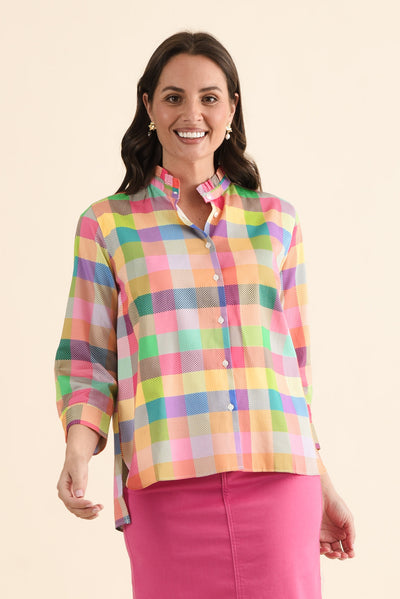 Antonia Pink Check Cotton Shirt
