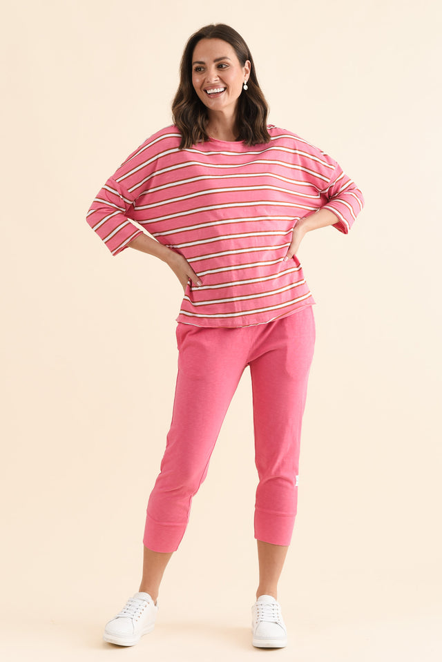 Anya Melon Stripe Cotton Top,Detail,Brunette model,alt text|model:MJ image 5