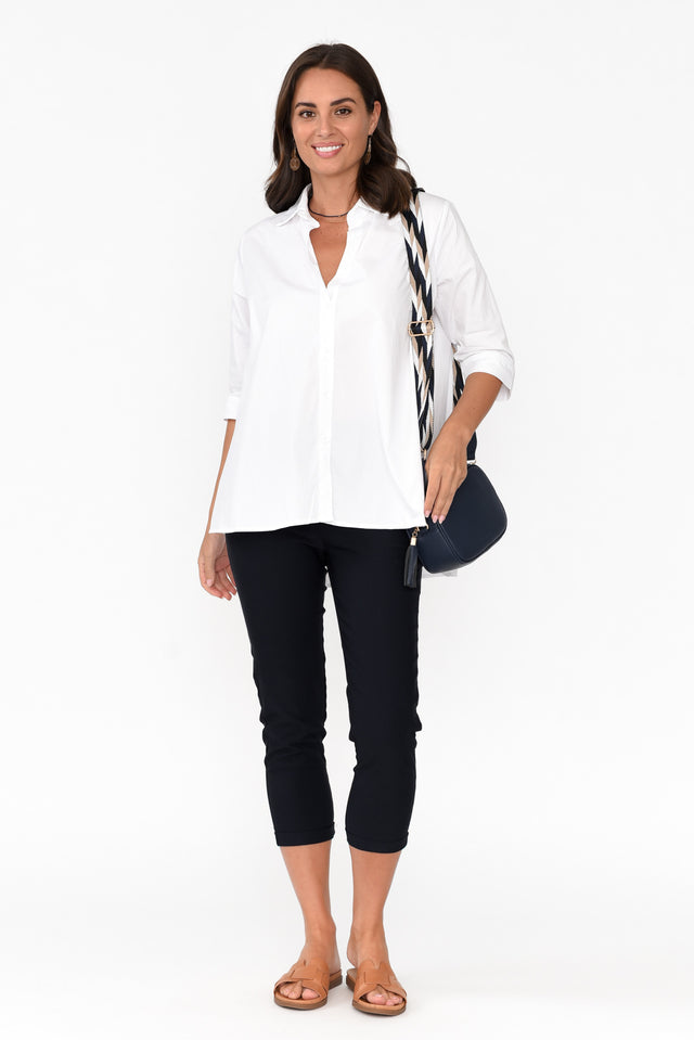 Arbor White Cotton Poplin Shirt