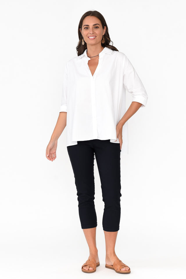 Arbor White Cotton Poplin Shirt