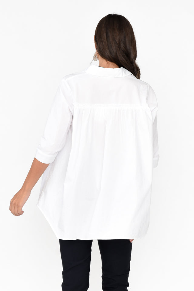 Arbor White Cotton Poplin Shirt