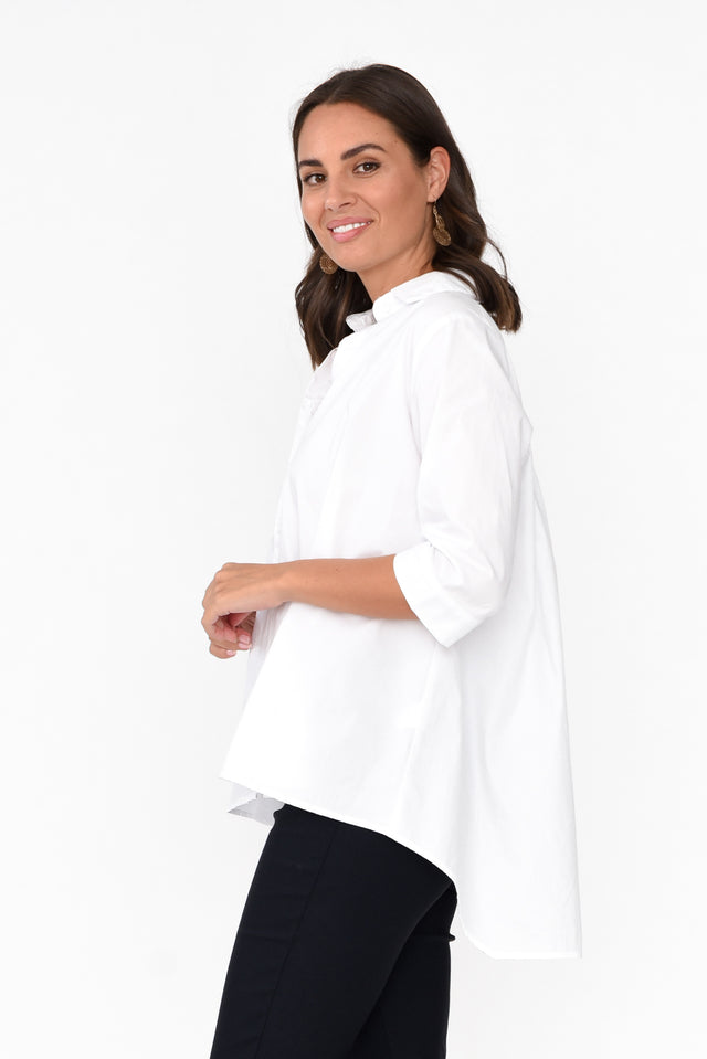 Arbor White Cotton Poplin Shirt