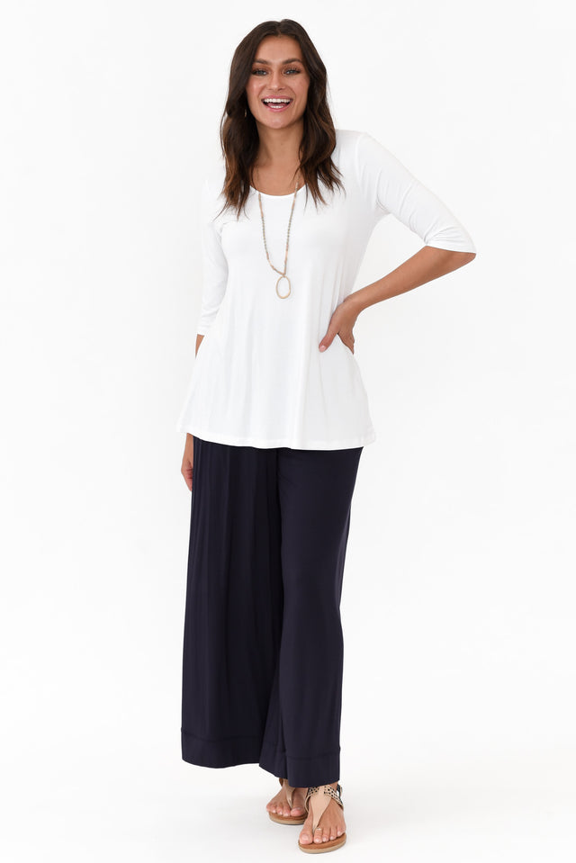 Aretha White Bamboo Top