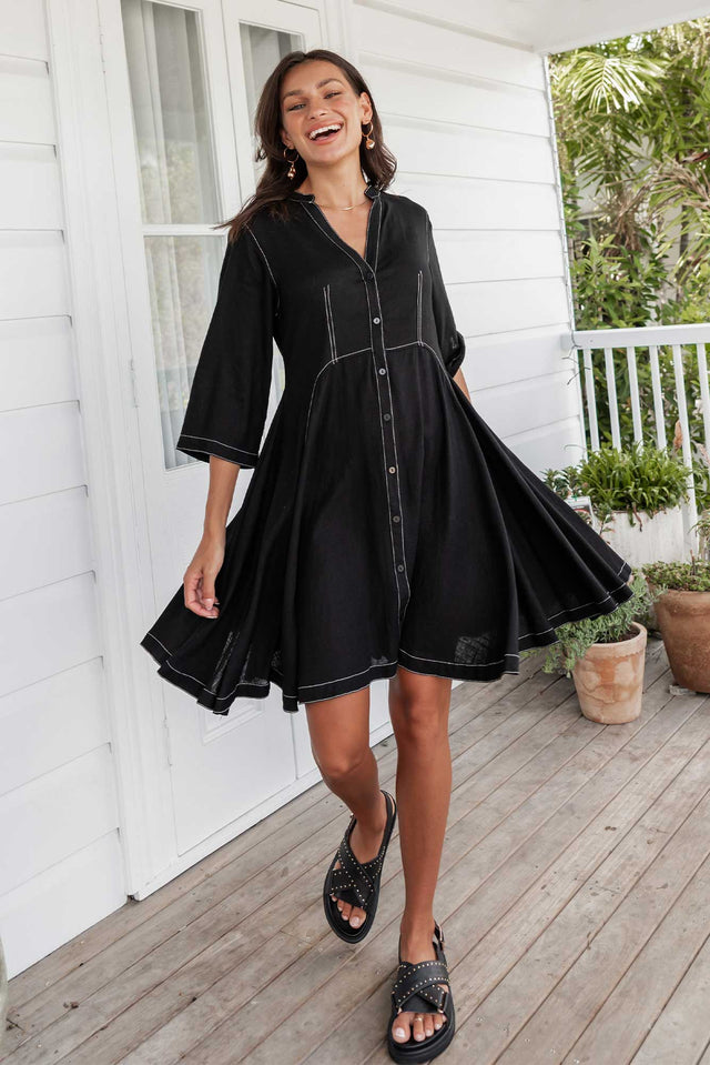Argon Black Contrast Stitch Dress image 1