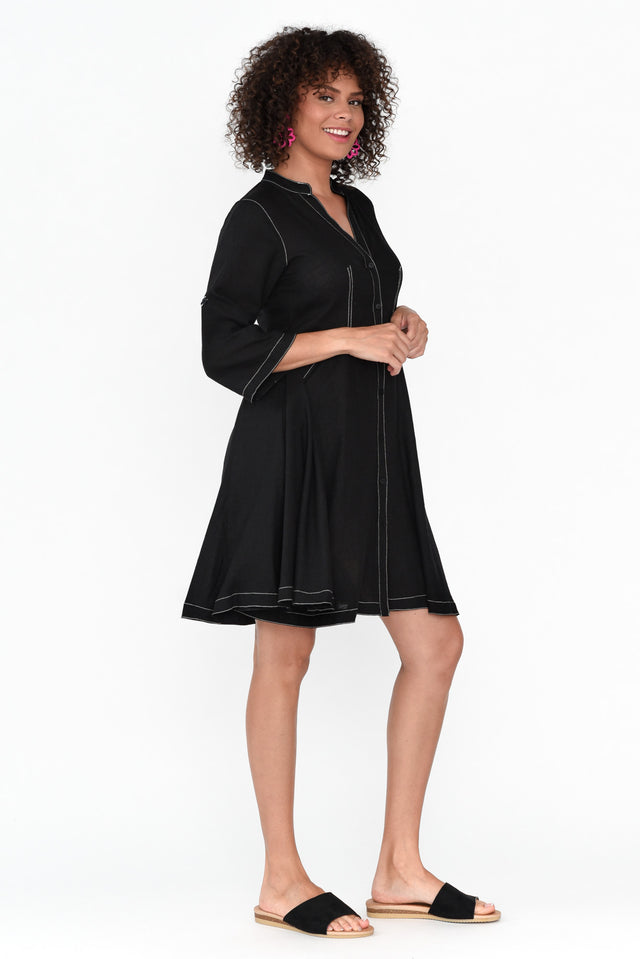 Argon Black Contrast Stitch Dress image 5