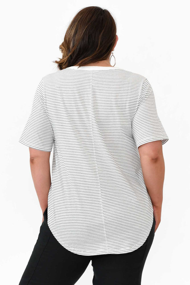 Ariana Black Stripe Cotton Tee