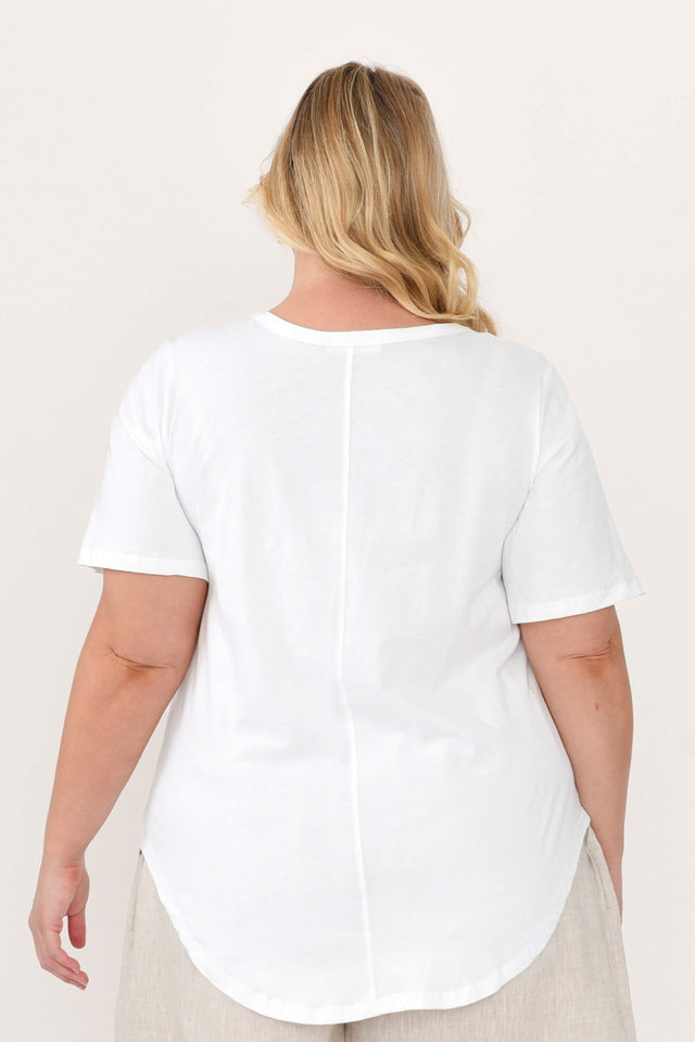 Ariana White Cotton Tee,Blonde model,alt text|model:Caitlin image 12