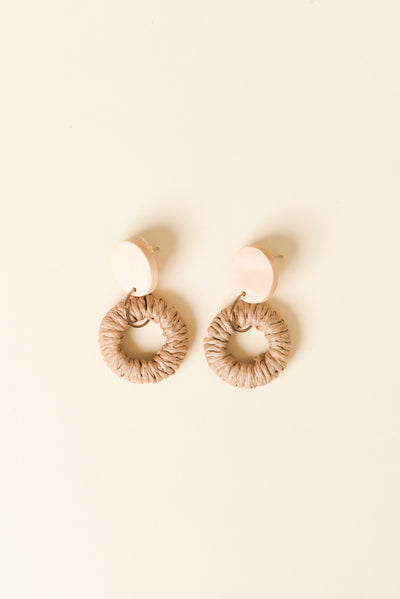 Arli Tan Woven Earrings