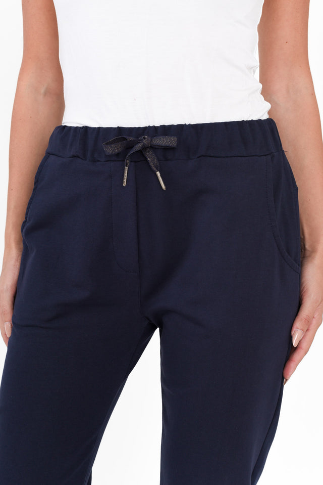Arshi Navy Cotton Blend Jogger Pants image 6