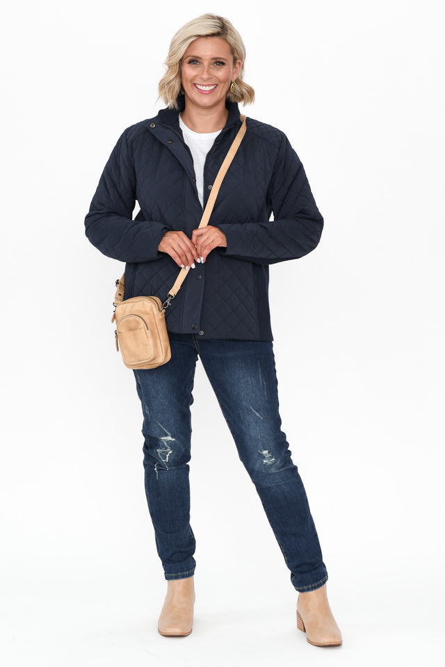 Asena Navy Quilted Puffer Jacket image 4