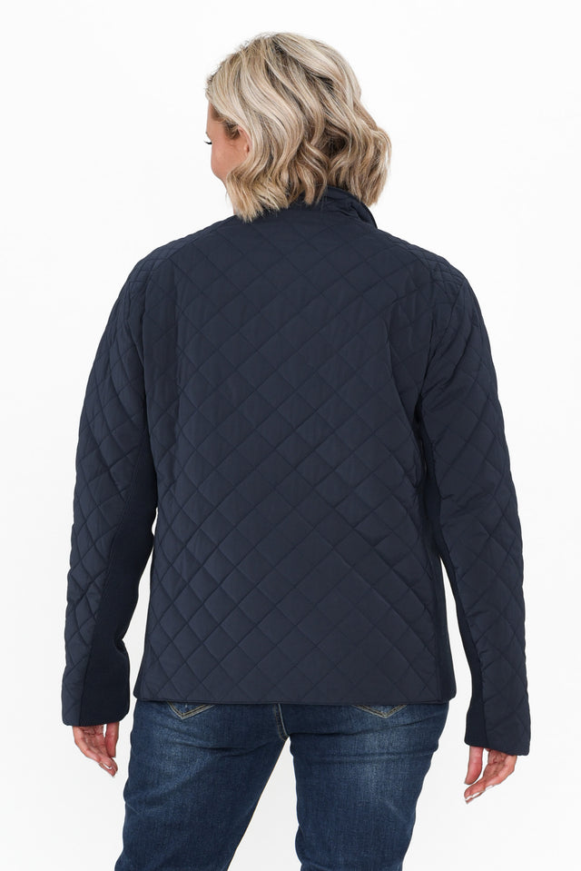 Asena Navy Quilted Puffer Jacket image 6