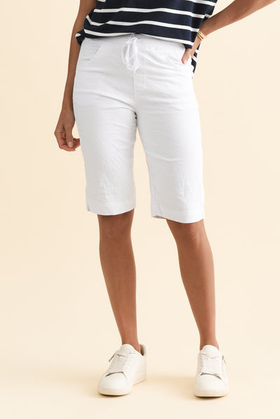 Asha White Travel Shorts