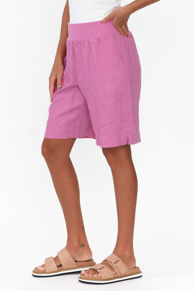 Aster Pink Linen Shorts image 4