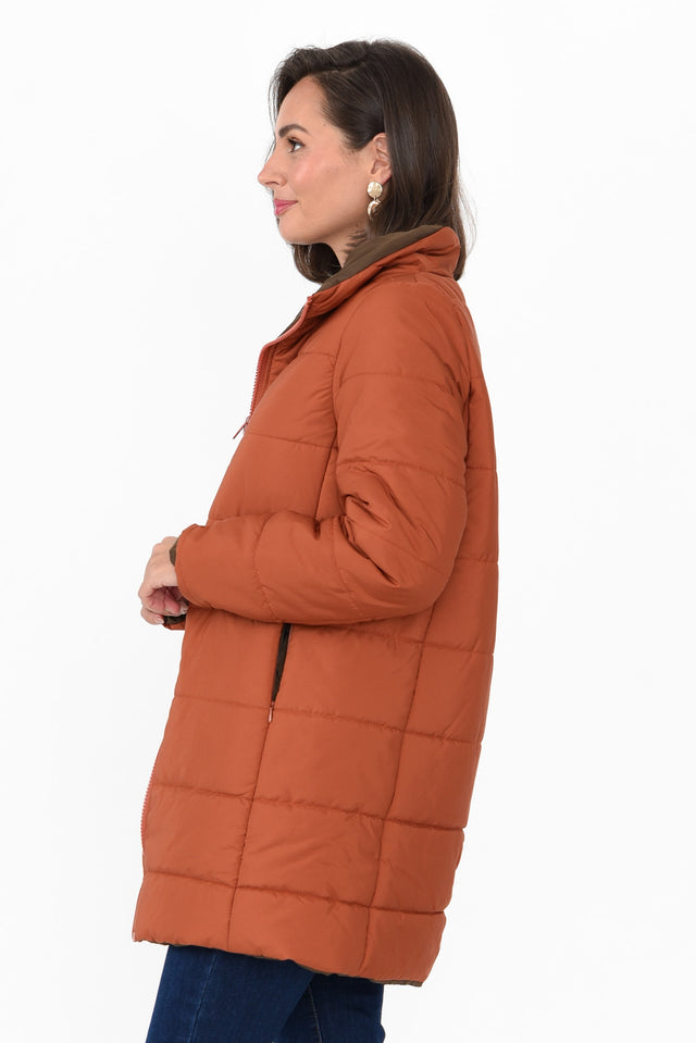 Asuka Rust Reversible Puffer Jacket