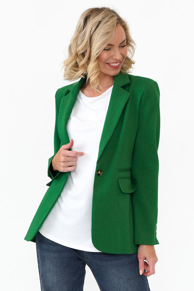 Audra Emerald Fitted Stretch Blazer