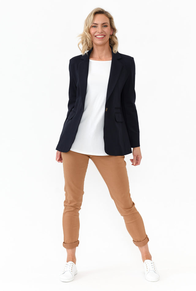 Audra Navy Fitted Stretch Blazer image 2