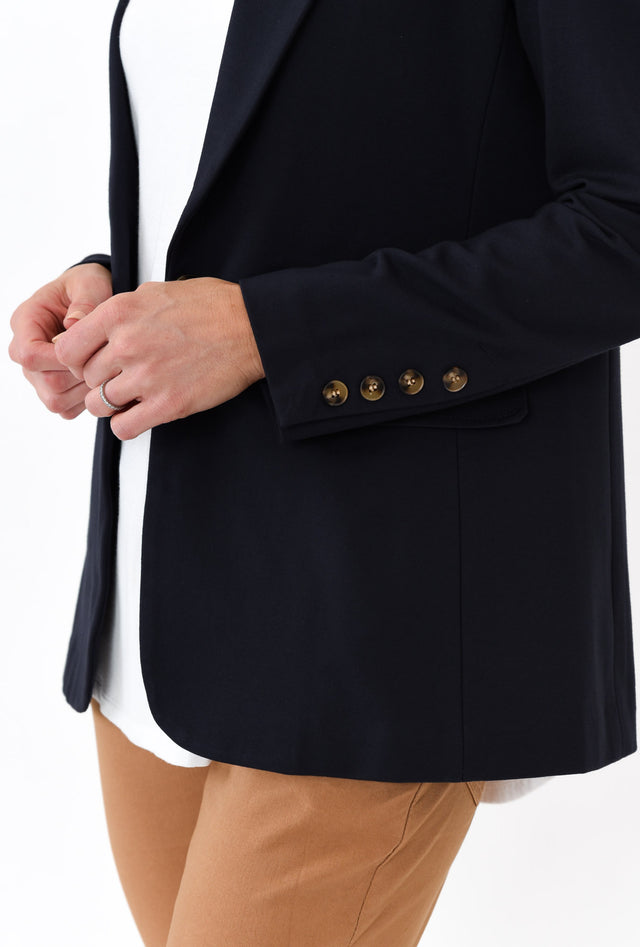 Audra Navy Fitted Stretch Blazer