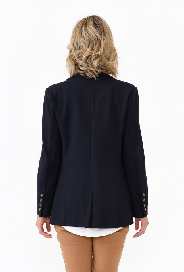 Audra Navy Fitted Stretch Blazer