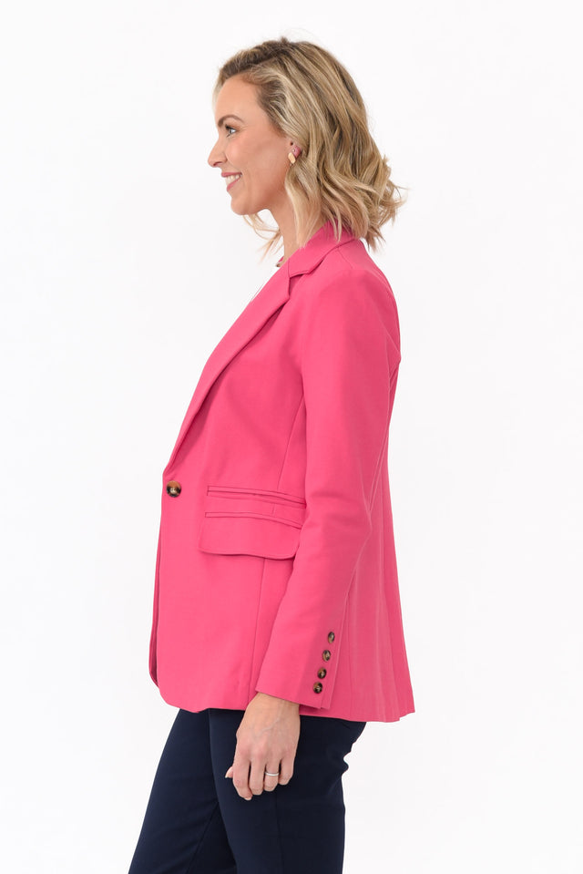Audra Pink Fitted Stretch Blazer