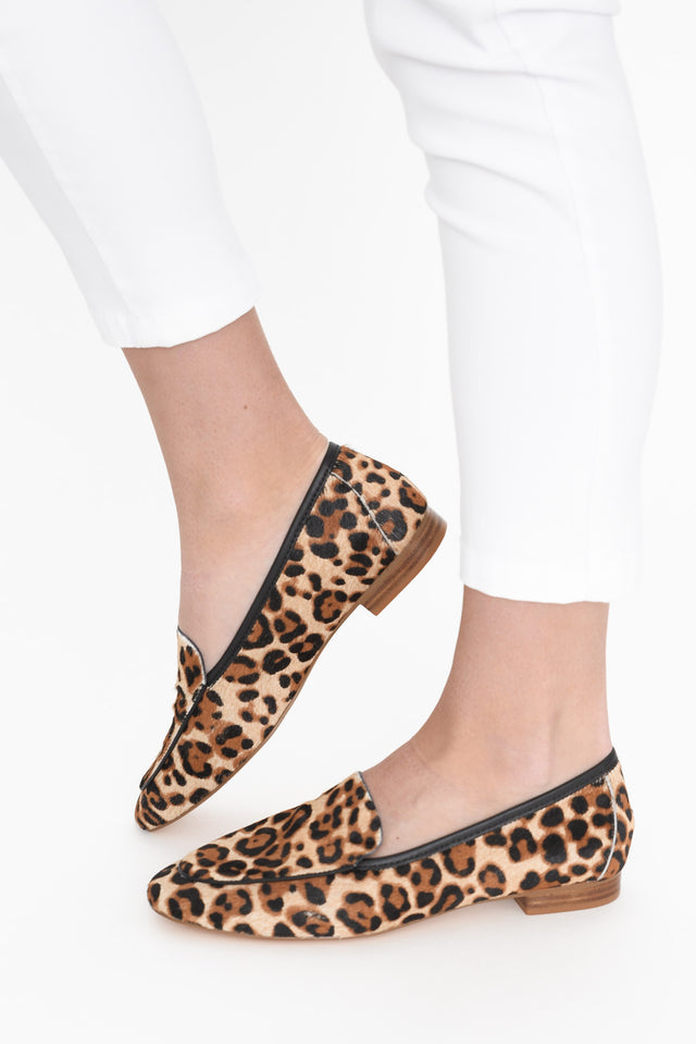 Avery Leopard Leather Loafer image 1