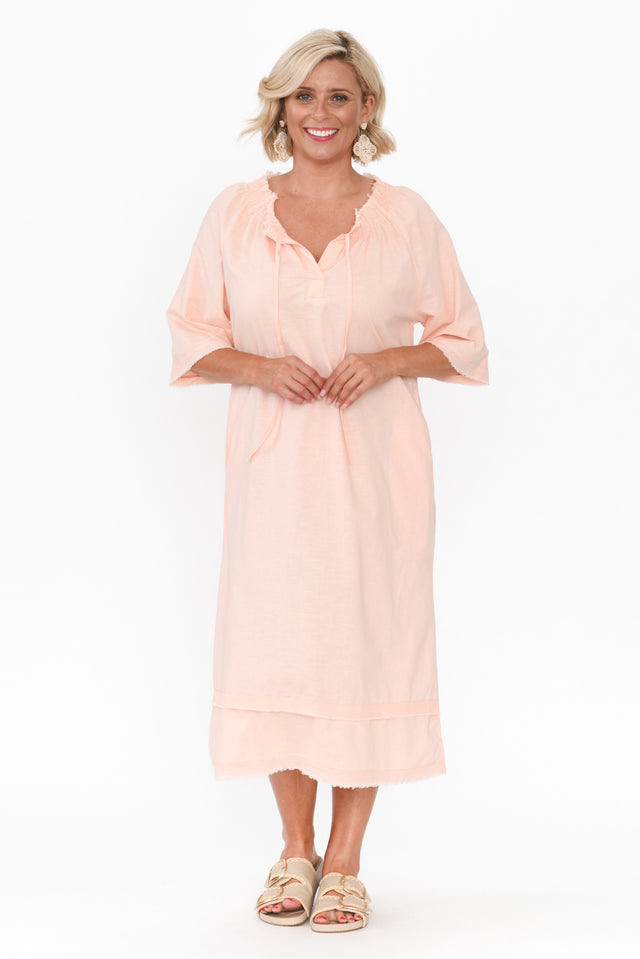 Ayesha Blush Linen Cotton Dress image 6