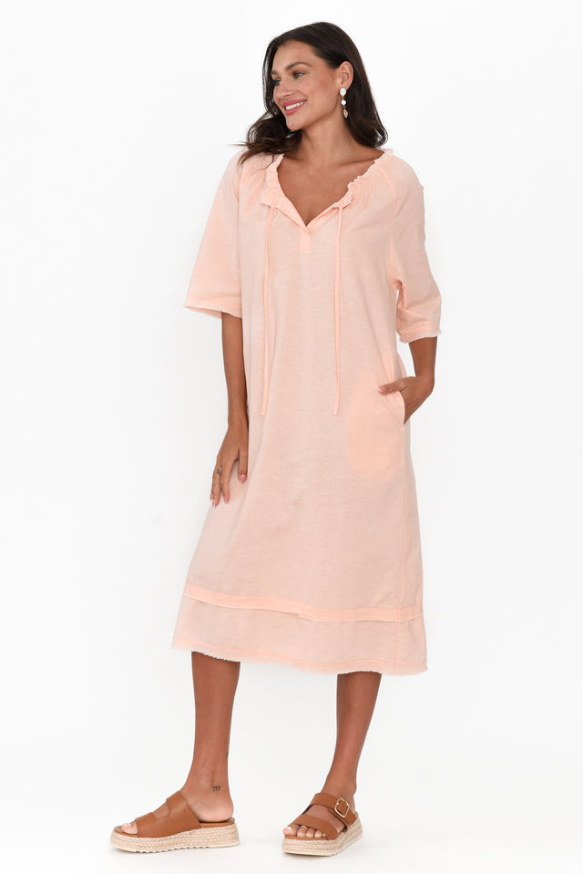 Ayesha Blush Linen Cotton Dress image 2