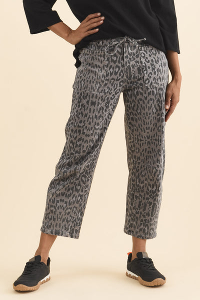 BB Barrel Grey Leopard Jeans