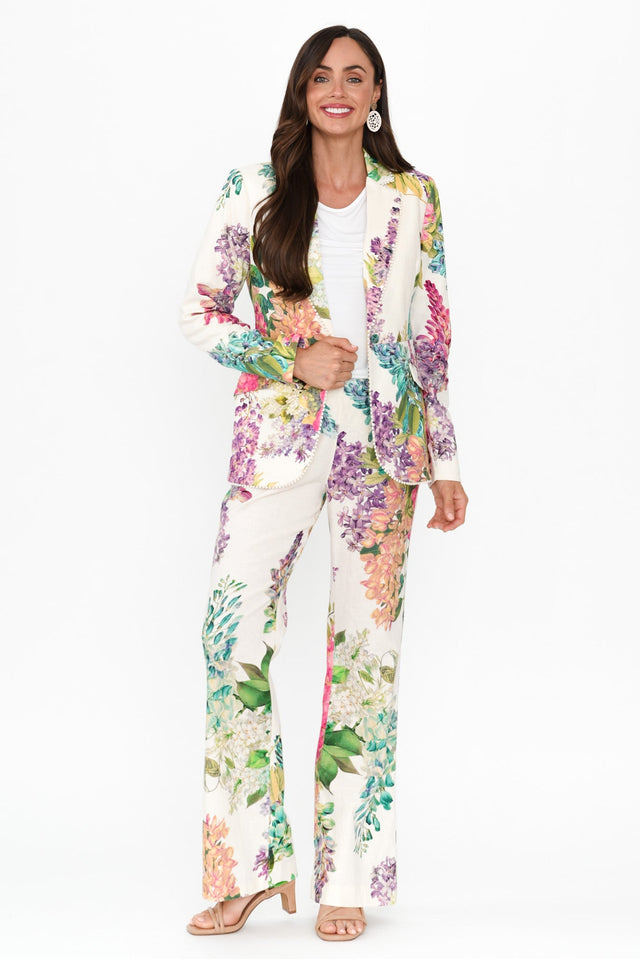 Bahia Wisteria Alba Linen Blend Pants,Brunette model,alt text|model:Elouise image 8