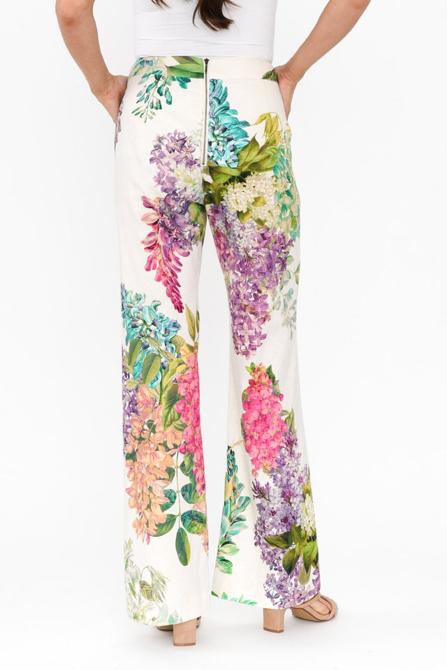 Bahia Wisteria Alba Linen Blend Pants,Brunette model,alt text|model:Elouise image 6
