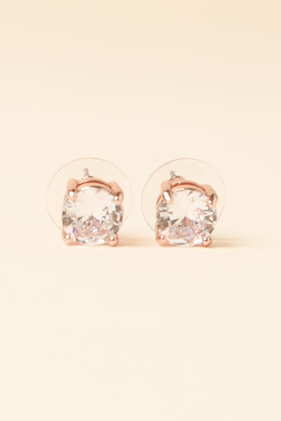 Ballet Rose Gold Diamante Stud Earrings