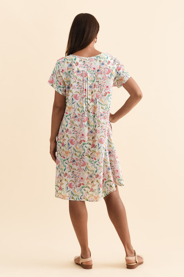 Barry Pink Floral Cotton Button Dress,Brunette model,alt text|model:Cara image 6