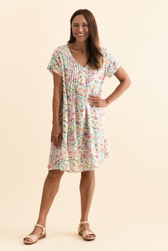 Barry Pink Floral Cotton Button Dress,Brunette model,alt text|model:Cara image 8