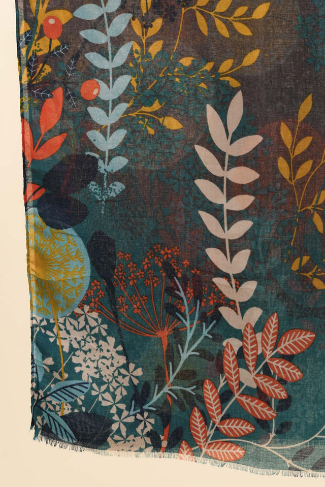 Bauer Blue Floral Scarf image 3