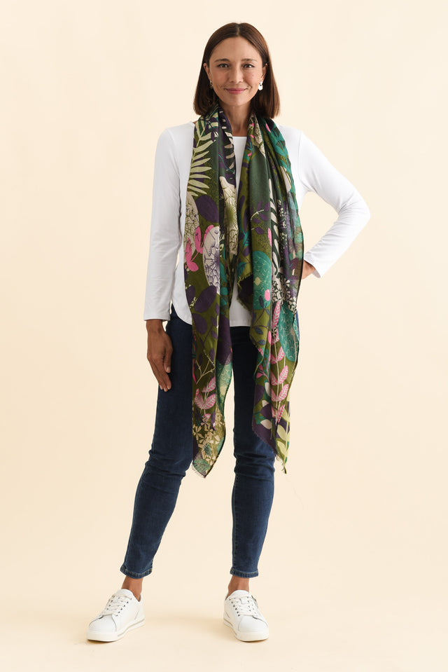 Bauer Green Floral Scarf image 2