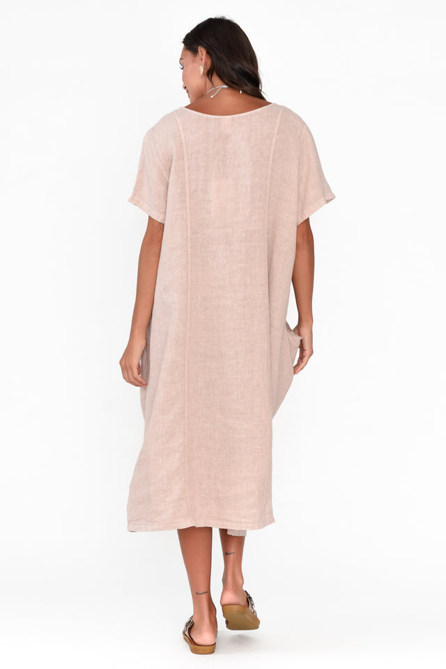 Beckett Blush Linen Pocket Dress