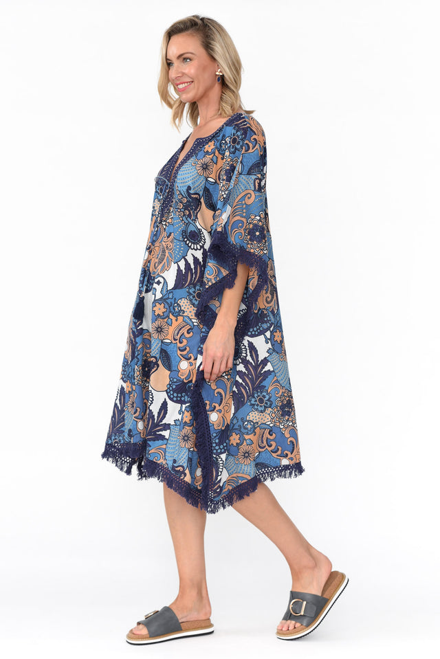 Bedarra Blue Blossom Cotton Kaftan